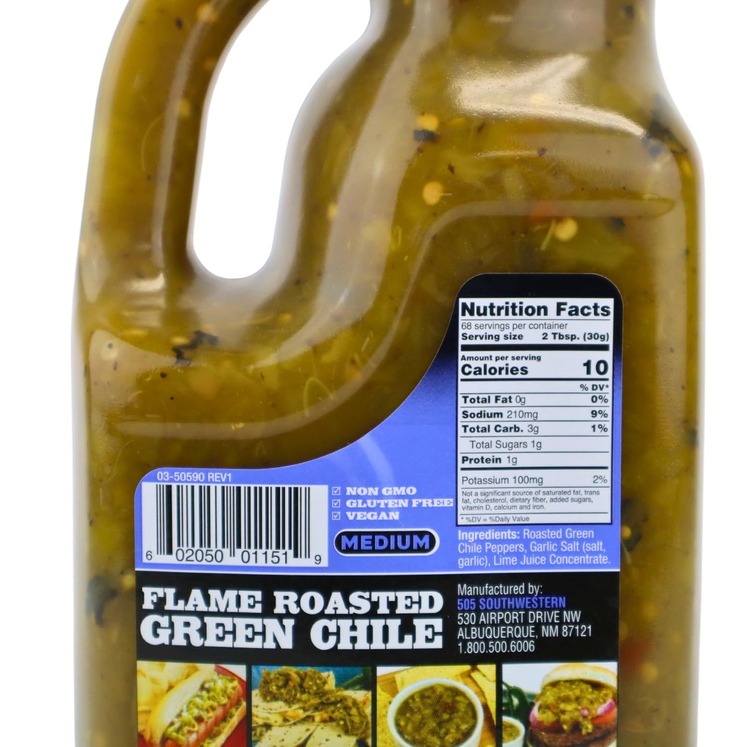 505 Southwestern Green Hatch Chile Foodservice 72 Ounce Bulk - Flame Roasted, Restaurant Salsa, Salsa Verde, and Green Chile Sauce (Flame Roasted