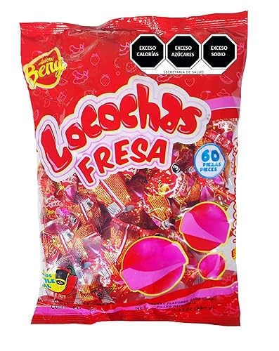 Beny Locochas Sugar Hard Candy 1lb .98oz bag Strawberry Flavored (fresa)