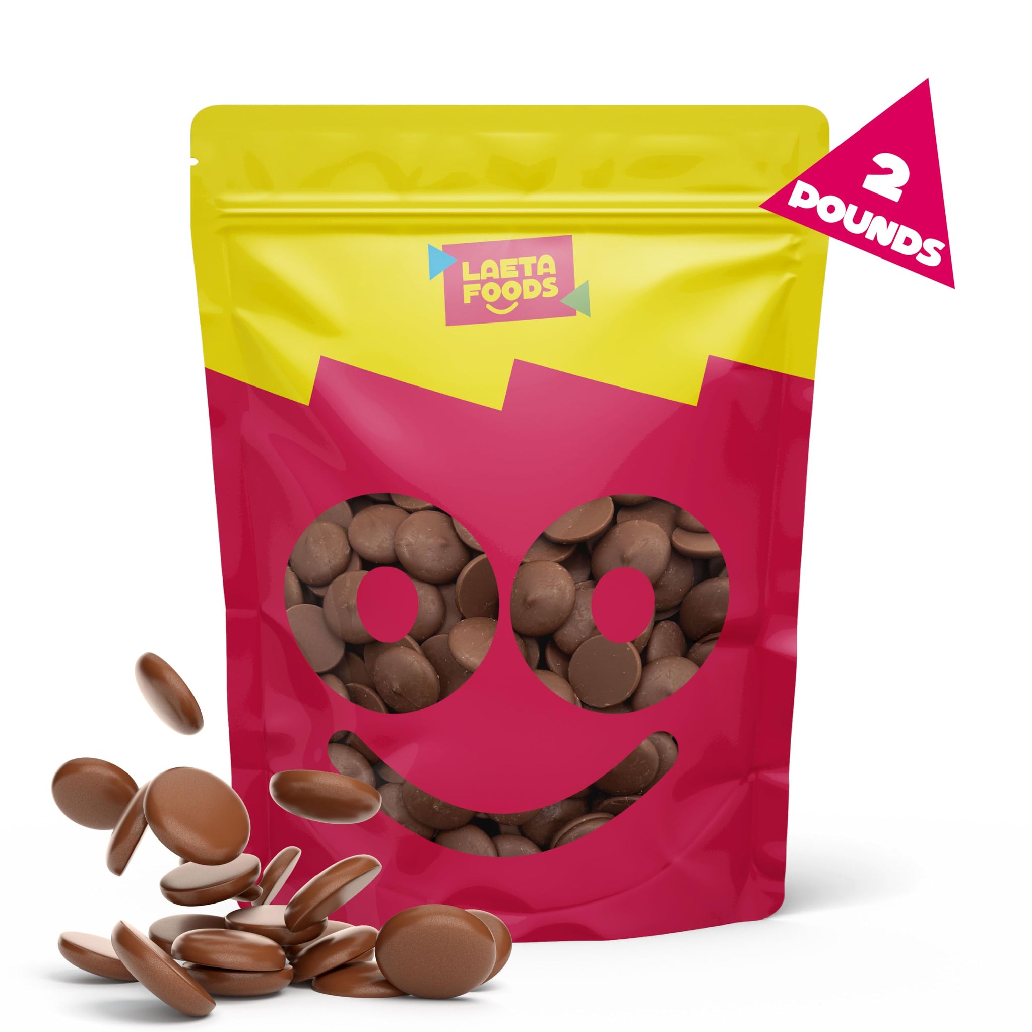 Merckens Milk Chocolate Melting Wafers | 2 Lb Bag | Bulk Baking Candy | Smooth Creamy Coating Discs for Dipping, Molding, Drizzling & Dessert Crafting