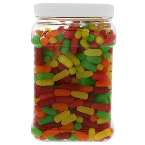 Bulk 3.5LB - Original Soft Chewy Fruit Candy in 64 FL OZ Gift Ready Square Jar