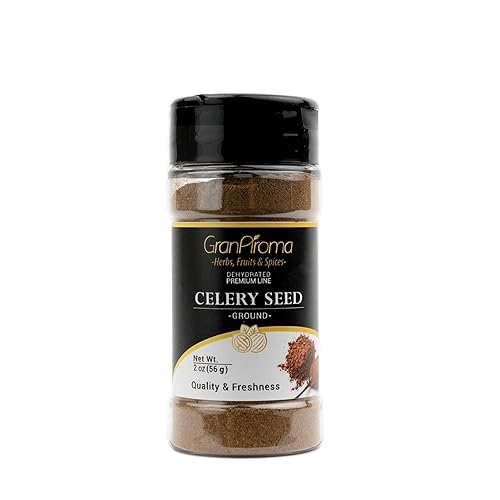 GranAroma Ground Celery Seed, Fresh, Aromatic, Bold, and Flavorful Spice for Cooking & Seasoning (2 Ounce)