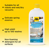FILA Surface Care Solutions, ROBOSHINE, Detergent for All Robot Vacuum and Mop Combo and Wet Dry Vacuum Cleaner, Up to 100 Washes, Hard Floor Cleaner