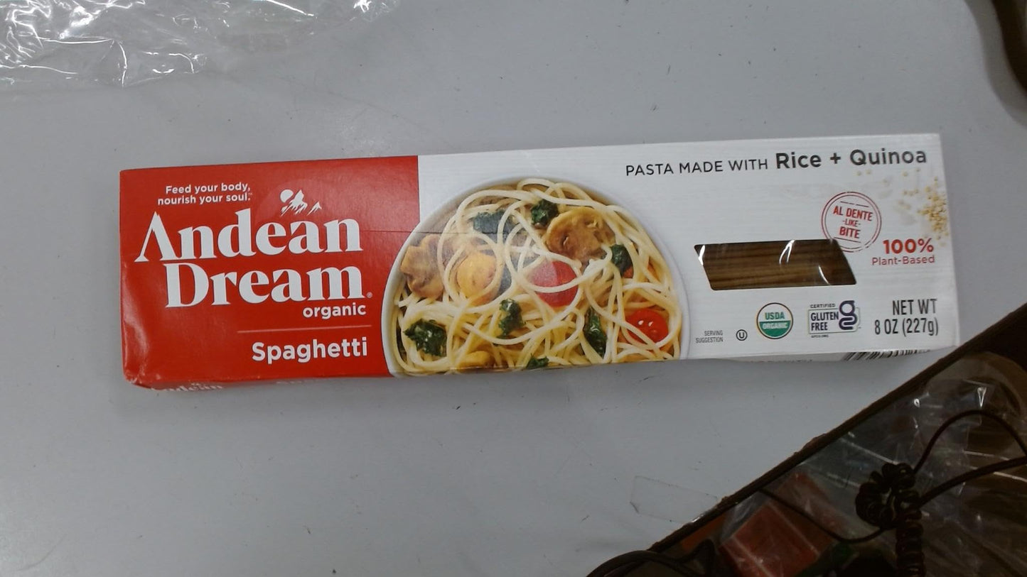 Andean Dream Organic Spaghetti Quinoa Pasta, 8 oz (3 Pack)