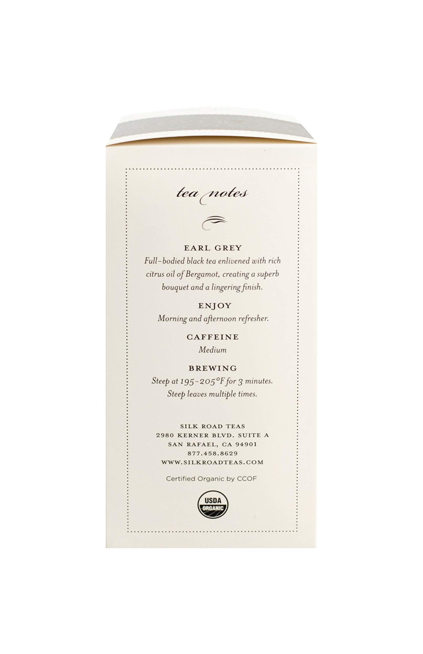 Silk Road Teas, Organic Earl Grey Black Tea, Rich & Invigorating Flavors, 15 Tea Bags