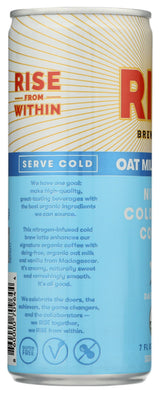 Rise Brewing Co, Coffee Nitro Cold Brew Vanilla Oat Milk Latte Organic, 7 Ounce
