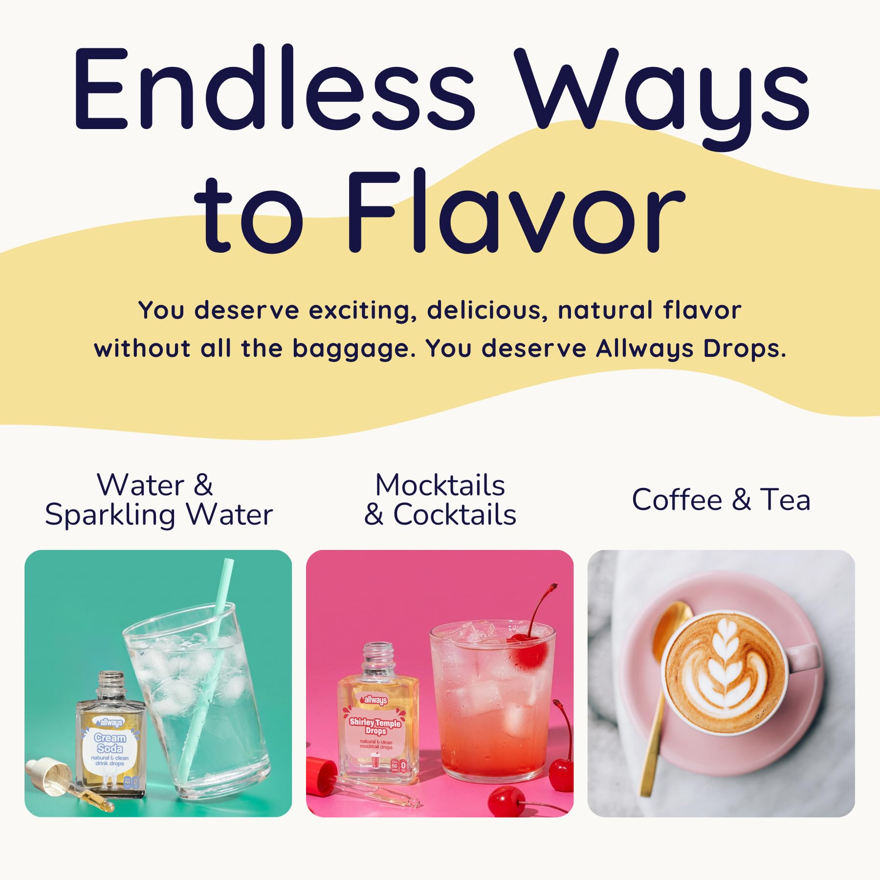 Allways Drops Natural Root Beer Water Flavoring Enhancer | Sugar-Free, Zero Calories, Monk Fruit Sweetened | Sustainable Glass Bottle | Kids & Adults