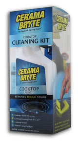 Cerama Bryte - Cooktop Cleaning Kit - Includes 10 oz. Bottle of Cerama Bryte Cooktop Cleaner, 2 Cleaning Pads, 1 POW-R Grip Pad Tool and 1 Scraper