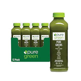 Pure Green Cold Pressed Juice - Pure Greens LG - Fresh Functional Blend with Greens, Lemon, Ginger - Natural, Gluten Free, Non-GMO, No Artificial