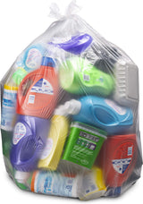Veska 65 Gallon Clear Trash Bags, (50 Bags w/Ties) Clear Recycling Plastic Garbage Bags. 60 Gallon, 64 Gallon, 65 Gallon Trash Bags