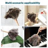 Ostrich Feather Duster for Cleaning-Furniture Dusters with Handle Ddzmz Hand Duster with Fluffy Natural Genuine Feather Reusable Household Duster