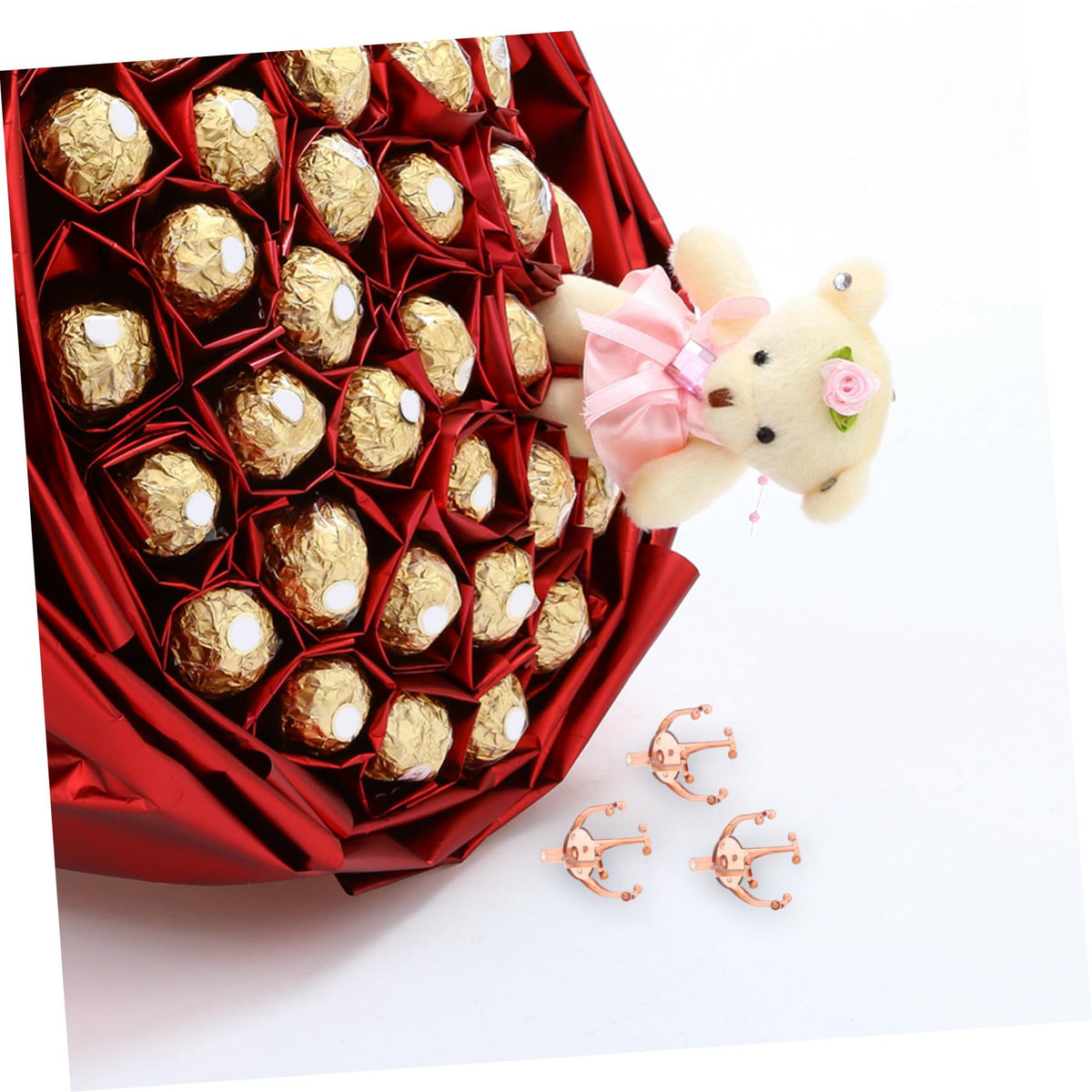MAGICLULU 50pcs Chocolate Bouquet Holder for Flower Packaging Elegant Stand for Valentine Day Weddings Birthdays and Special Occasions