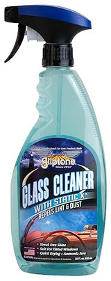 Gliptone Streak Free Glass and Window Cleaner, Ready-To-Use with Anti Static Formula, Repels Lint & Dust. Safe for all Glass and Hard Surface