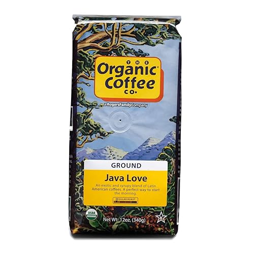 Organic Coffee Co. Java Love Ground Coffee 12 Ounce Medium Light Roast USDA Organic