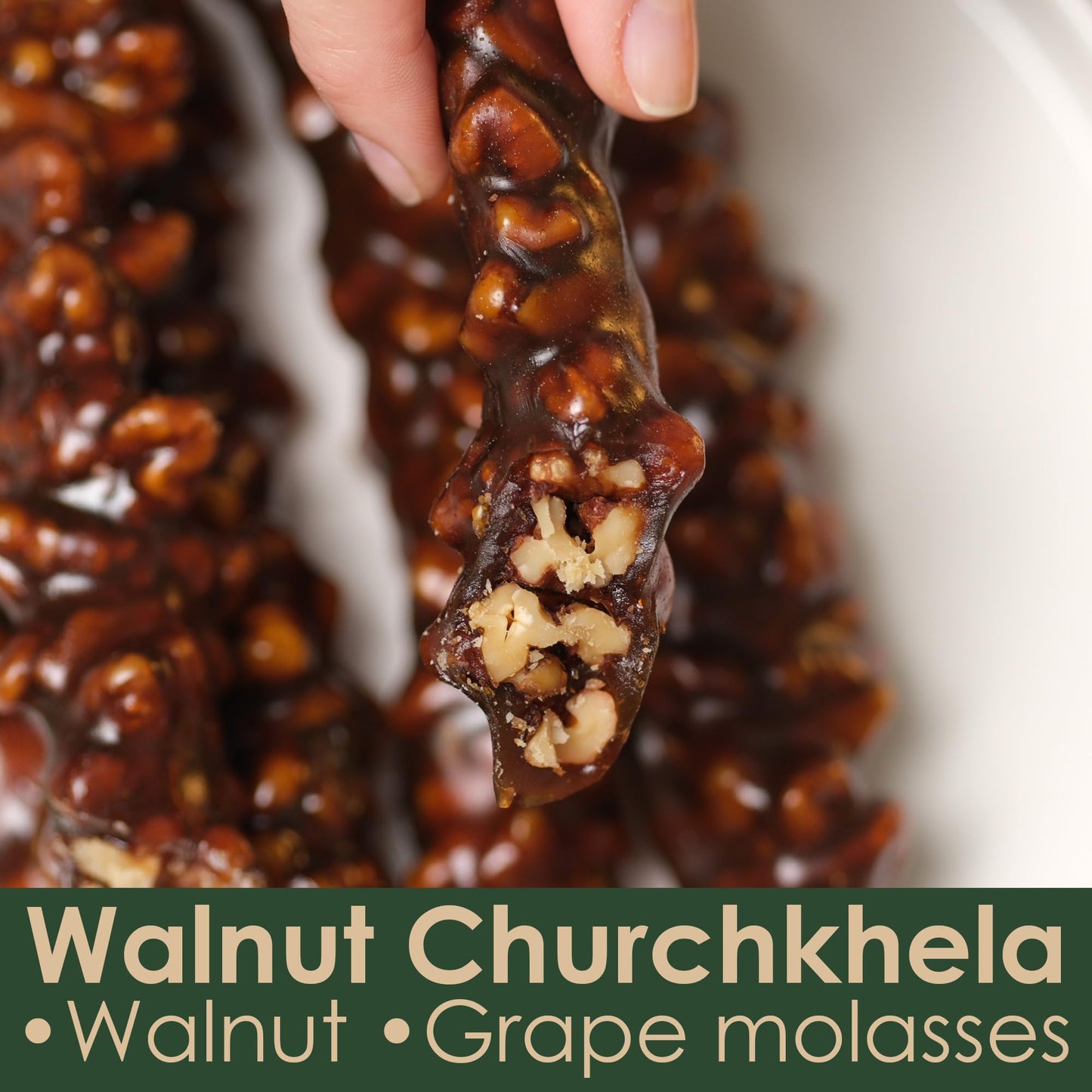 Walnut Churchkhela - Traditional Turkish Cevizli Sucuk Candy, Honey Sweetened Walnut Snack, Authentic Anatolian Sweets, Halal Turkish Treat, 17.6 oz
