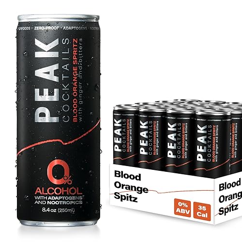 Peak Cocktails Non-Alcoholic Drinks | Alcohol-Free | Adaptogens, Nootropics, Superfoods for Recovery, Calm, Sleep | Ashwagandha, Tart Cherry
