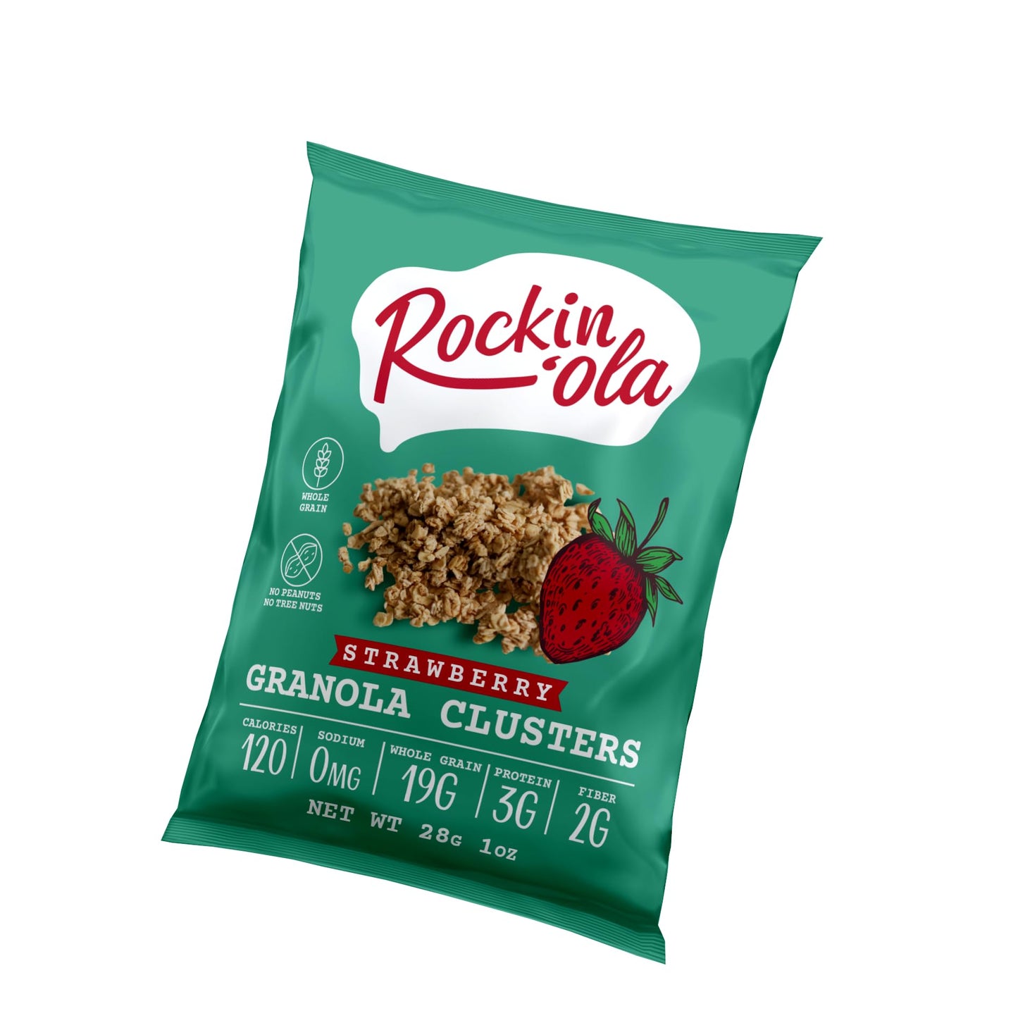 Rockin'Ola Granola Clusters, Quick Breakfast Snack, Allergen Free, No Artificial Flavors, Colors, or Preservatives (Strawberry)