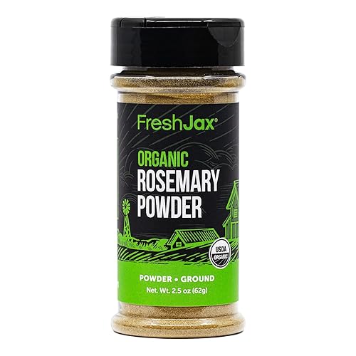 FreshJax Organic Ground Rosemary Powder - 2.5 oz Dried Rosemary Leaves, Non-GMO, Gluten-Free, Keto, Paleo - No Preservatives - Aromatic Herb Seasoning