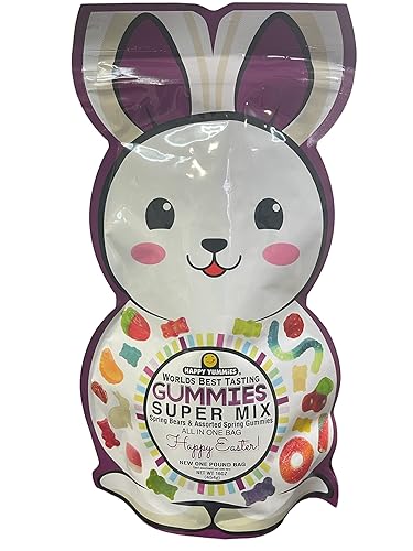 Happy Yummies Worlds Best Tasting Gourmet Gummies Spring Bears Super Easter Mix 16oz