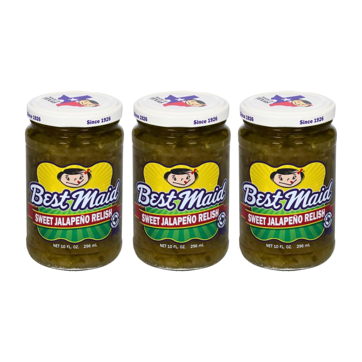 Best Maid Products Pickle Relish 10 Ounce 3 Packs - Sweet, Dill, Jalapeno Sweet, or Jalapeno Mustard (Jalapeno Sweet Relish)