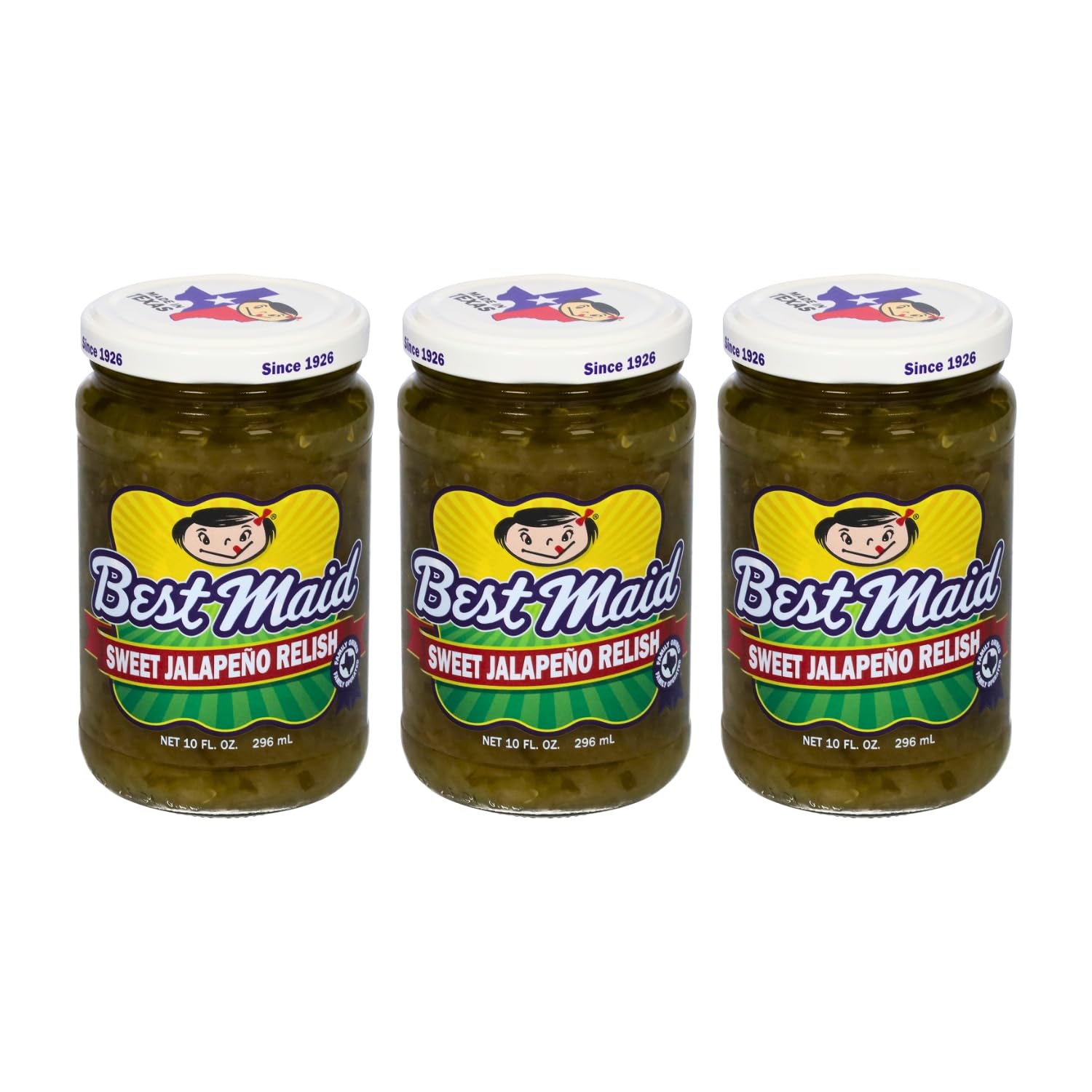 Best Maid Products Pickle Relish 10 Ounce 3 Packs - Sweet, Dill, Jalapeno Sweet, or Jalapeno Mustard (Jalapeno Sweet Relish)