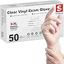 Schneider Clear Vinyl Exam Gloves, 4-mil, Small 50-ct Box, Latex-Free, Disposable Gloves, Medical Gloves, Cleaning Gloves, Food Prep Gloves, Food Safe