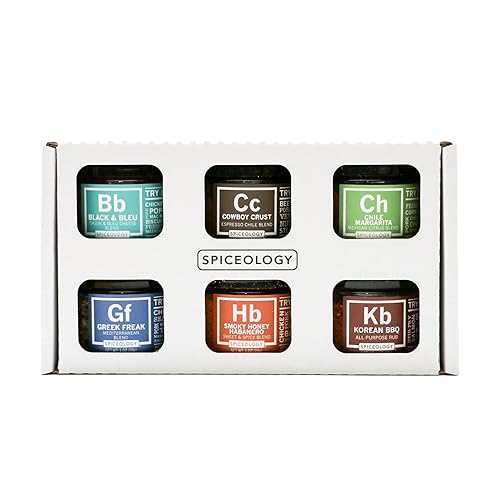 Spiceology - Signature Series - BBQ Seasoning Gift Set and Sampler Set - Flavors Included: Cajun, Mexican, Espresso, Greek, Spicy and Korean Spice