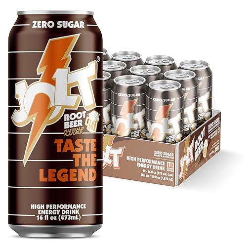 JOLT Root Beer Energy Drink - 200mg Caffeine Drink with L-Carnitine & Taurine - High Performance Energy Drinks with Nootropics - Root Beer (12 Count)