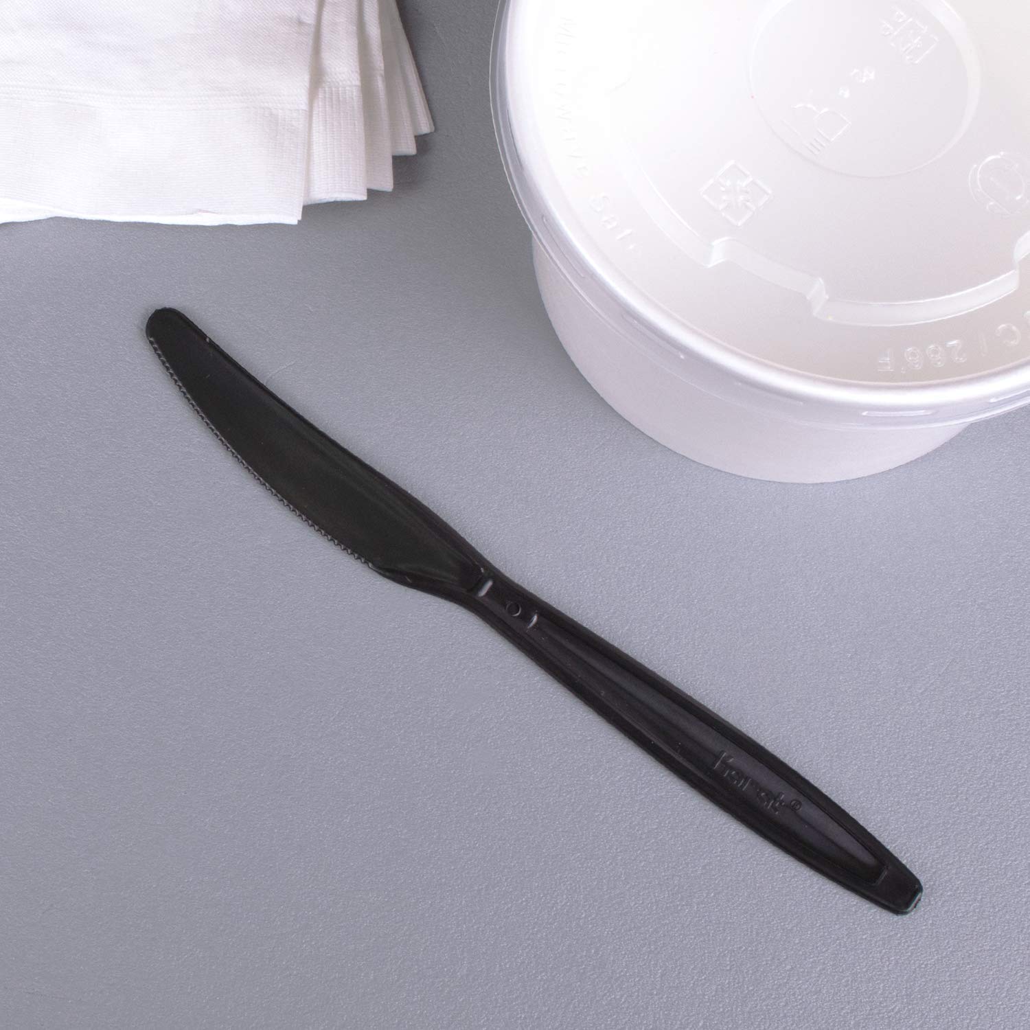 Karat U3531B 7.5" Poly-Wrapped Heavy-Weight Disposable Knife, Black (Pack of 1000)