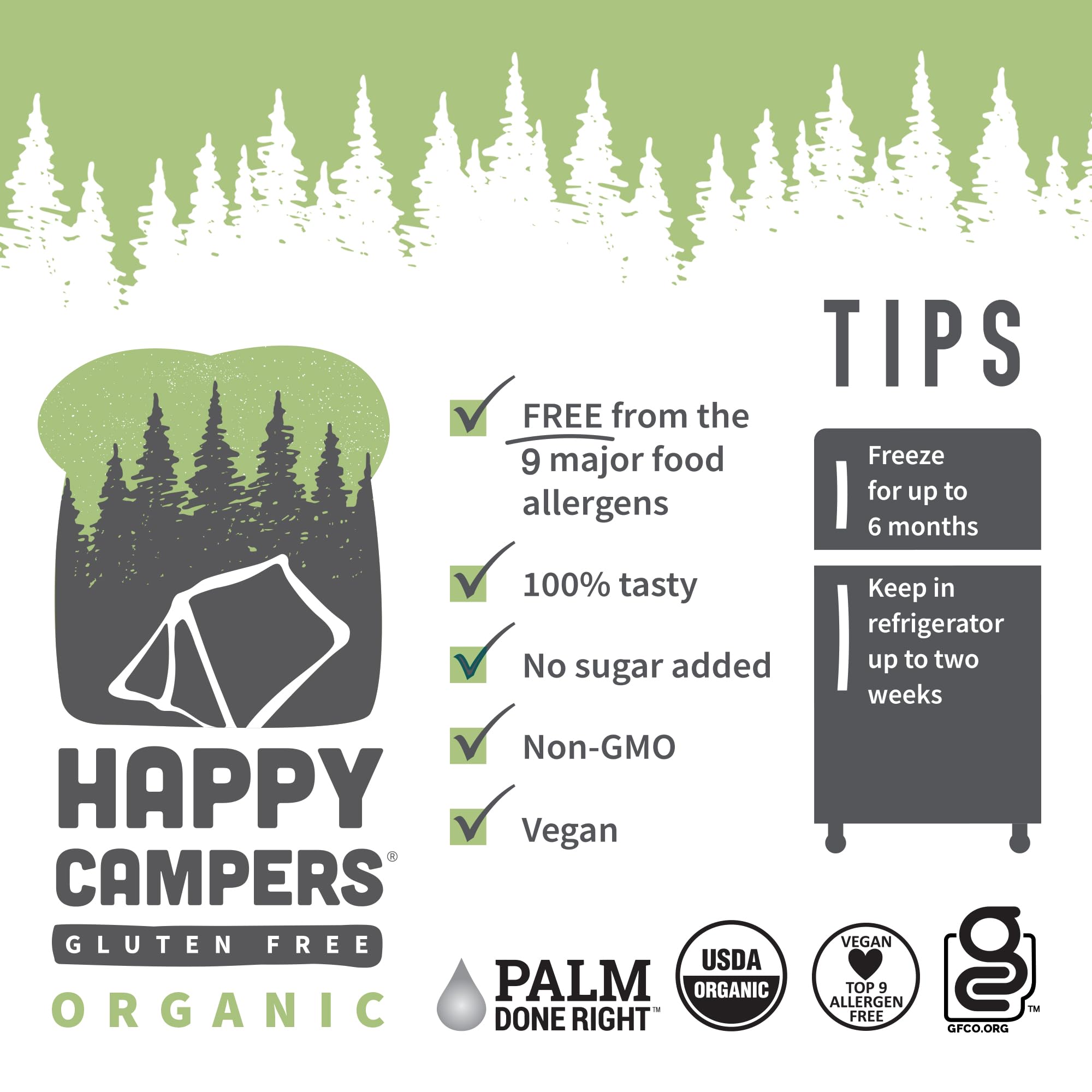 Happy Campers Variety Pack Gluten Free Bread, White Whole Grain and Hemp Multi-Seed, Non-GMO, Vegan, Organic, 16.2-17.4 Oz Loaves (Pack of 2)