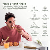 EcoPreps Premium Pre Rolled Brown Paper Napkin and Bamboo Cutlery Set (50 Pack, 200 PCS) 100% Biodegradable, Disposable Wrapped Disposable Silverware