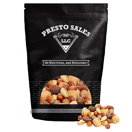Presto Sales Mixed Nuts in Shell 16 oz | Brazil Nuts, Hazelnuts, Walnuts, Almonds and Pecan | Raw, Fresh, High Protein, All Natural Nuts Mix | Packed