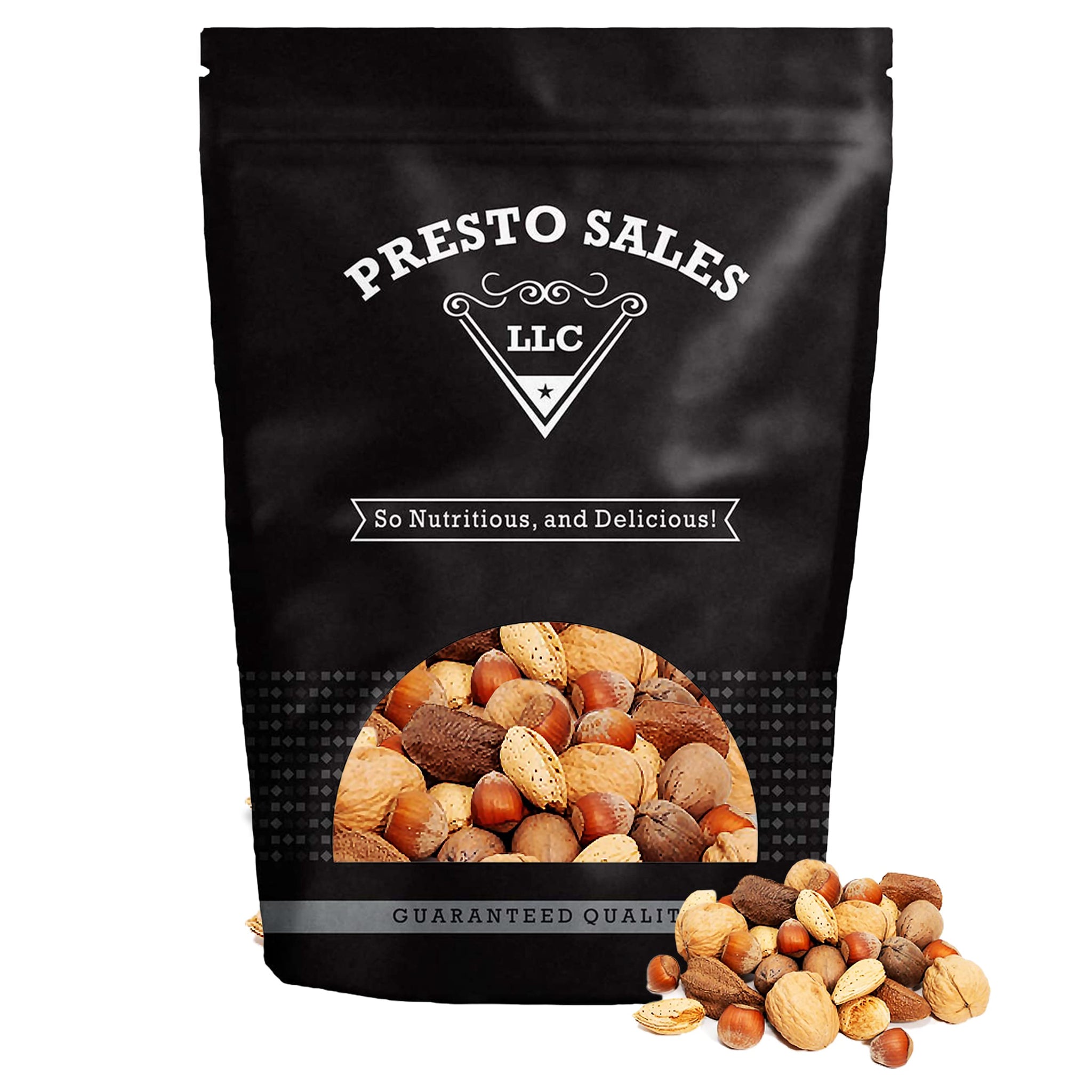 Presto Sales Mixed Nuts in Shell 16 oz | Brazil Nuts, Hazelnuts, Walnuts, Almonds and Pecan | Raw, Fresh, High Protein, All Natural Nuts Mix | Packed