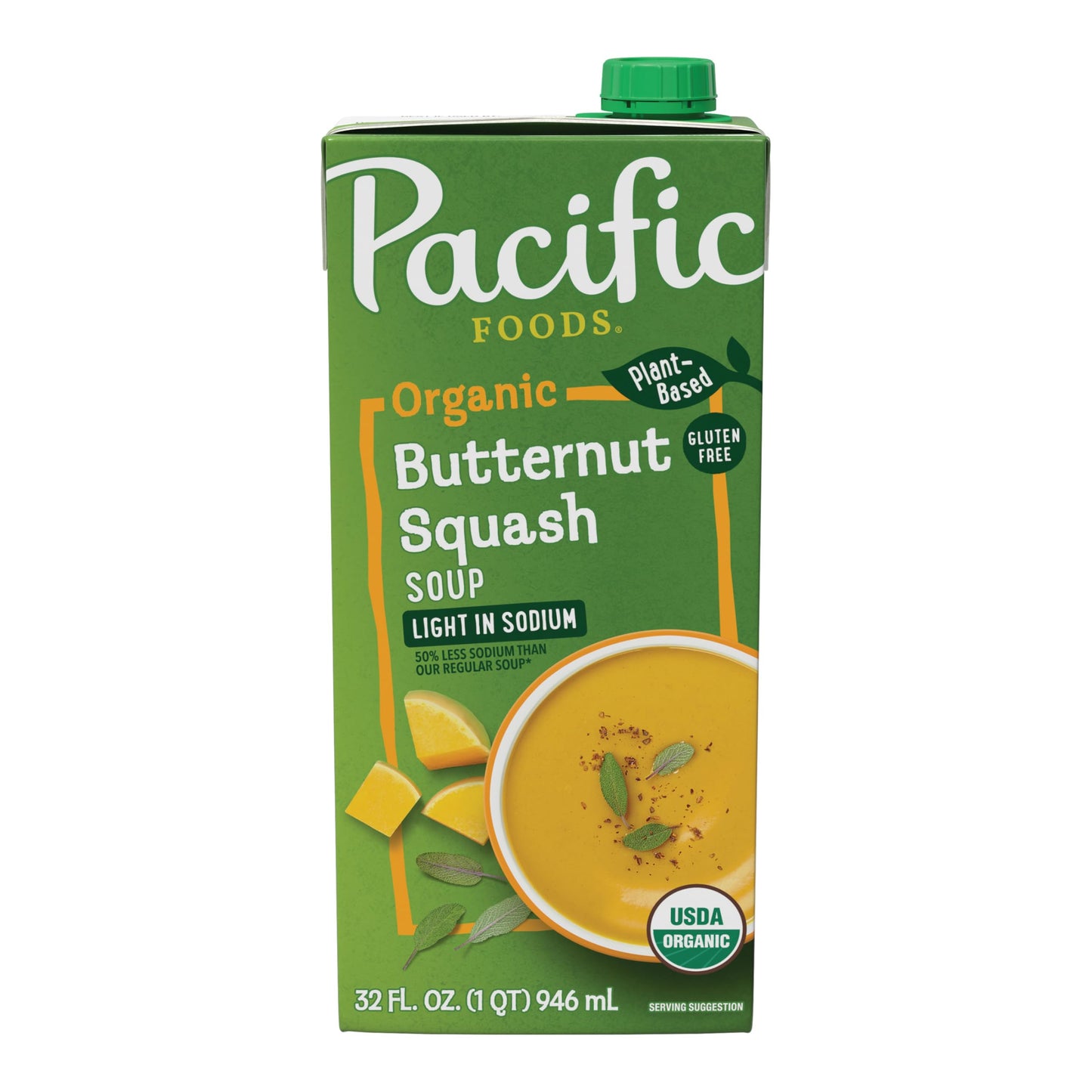Pacific Foods Light in Sodium Organic Butternut Squash Soup, 32 oz Carton