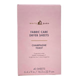 Bath & Body Works Champagne Toast Fabric Care Dryer Sheets - 2 Boxes (80 Sheets Total) - with a Peach Gardenia Sample Soap