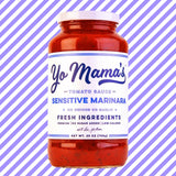 Yo Mama's Foods Sensitive Marinara Pasta Sauce | (3) 25 Ounce Jars | No Sugar Added, Low Carb, Gluten Free, Paleo Friendly, and Made with Fresh