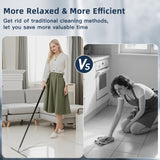 Eahwey 12-51’’ Telescopic Window Squeegee for High Windows, 2-in-1 Window Cleaning Kit with Extra Silicone Blade & Hook, Professional Squeegee