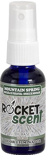 Rocket Scent Spray Mountain Spring 1 FL OZ Oil Base Concentrated Odor Eliminator