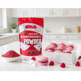 Raspberry Powder 8 Oz, Freeze Dried, Vivolius, No Sugar added, No additives, Natural Red Food Coloring.