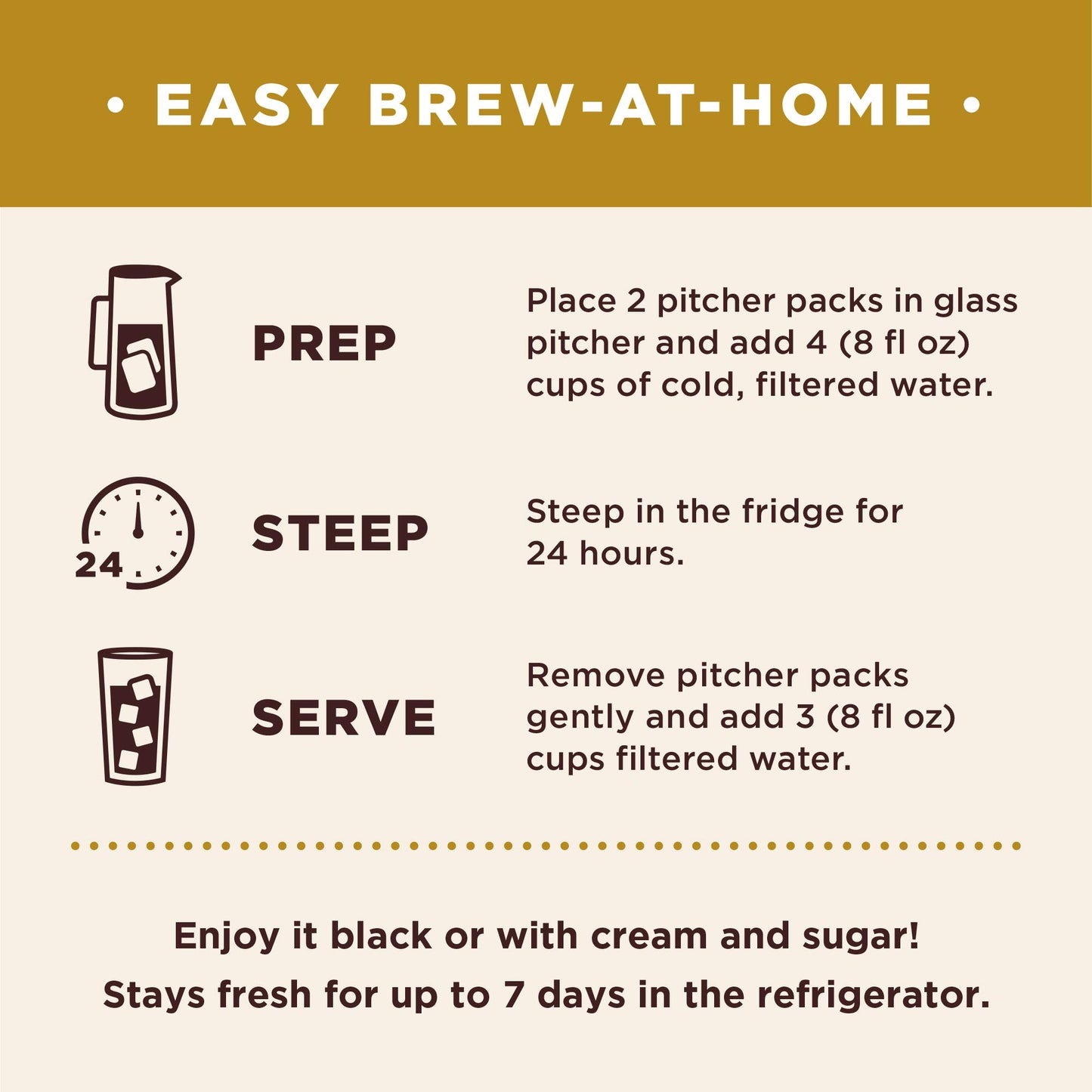 Don Francisco's Organic Cold Brew Coffee Pitcher Packs, 8 Count - Easy At-Home Prep - Smooth, Rich, Chocolate Notes - Medium-Dark Roast, 100% Arabica