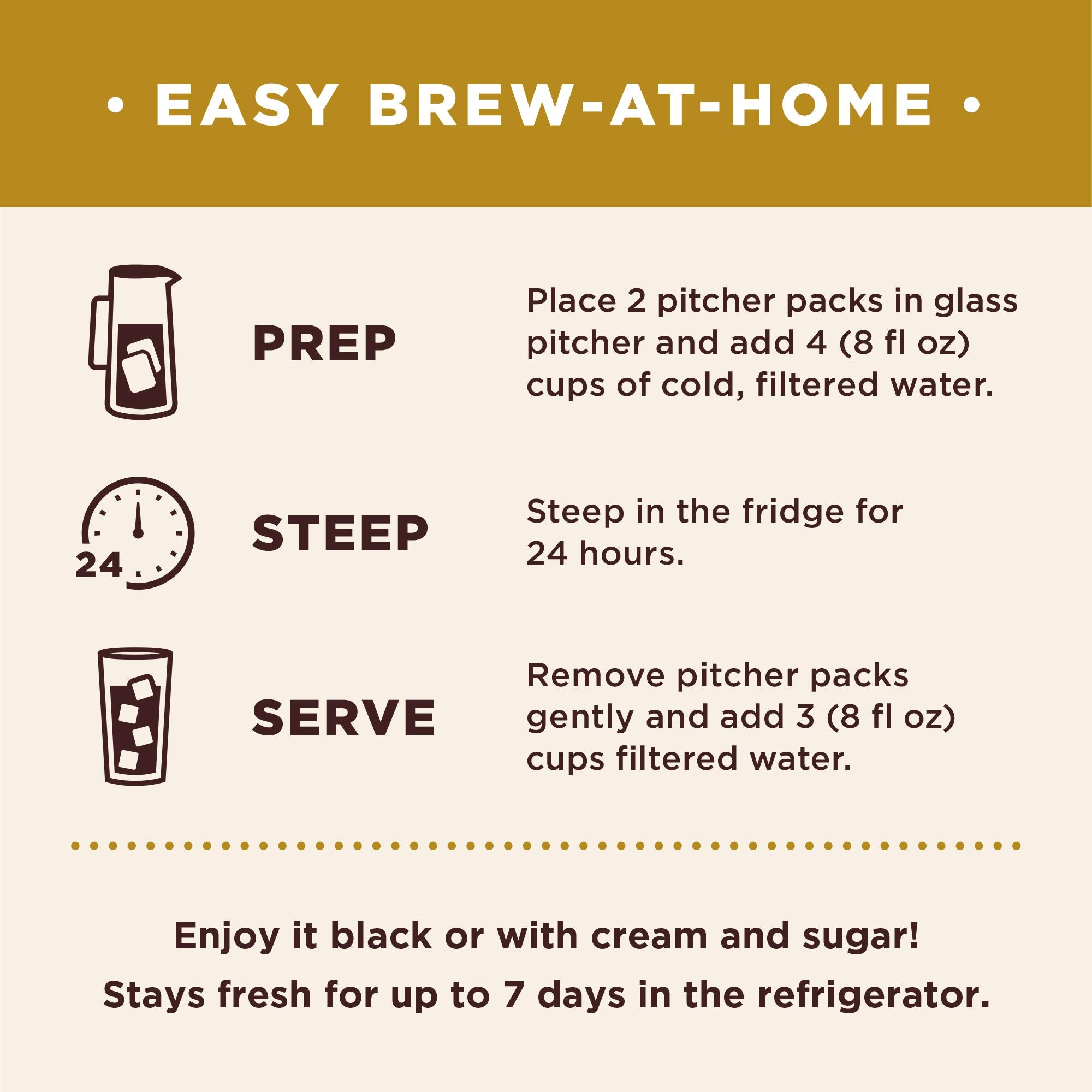 Don Francisco's Organic Cold Brew Coffee Pitcher Packs, 8 Count - Easy At-Home Prep - Smooth, Rich, Chocolate Notes - Medium-Dark Roast, 100% Arabica