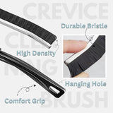 CrafTreat Hard Bristle Crevice Cleaning Brush - 6 Pack (Black) - Gap Scrub Brushes for Kitchen, Bathroom, Window Tracks, Grout, Car & Tight Spaces