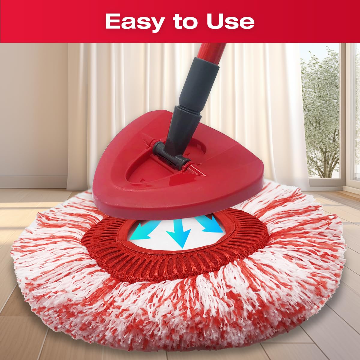 3 Pack Upgraded Deep Clean Refill Repalcement Mop Heads Compatible with O-Cedar EasyWring Spin Mop & Bucket System,Built-in Strong Friction Microfiber