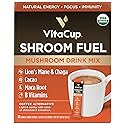 VitaCup Shroom Fuel, Mushroom Based Instant Coffee Alternative Packets, Mushroom Coffee Substitute w/Cacao, Cinnamon, Chaga, Lions Mane, & Maca