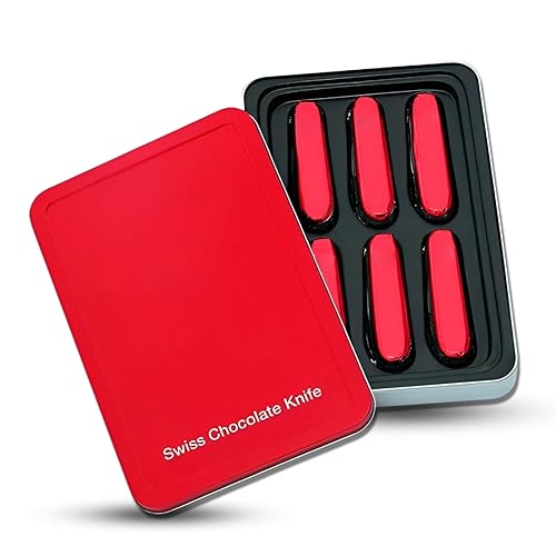 For Victorinox Swiss Chocolate Knife 6-Piece Tin Pack - Chocolate Bars Made in Switzerland - Stocking Stuffers Knife Chocolates for Special Event