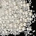 Kasvan White Pearl Sugar Sprinkles - Edible Candy Pearls 130g/4.58 Oz, Mix Size, Baking Cake Decorations, Ice Cream Toppings and Cookie Decorating