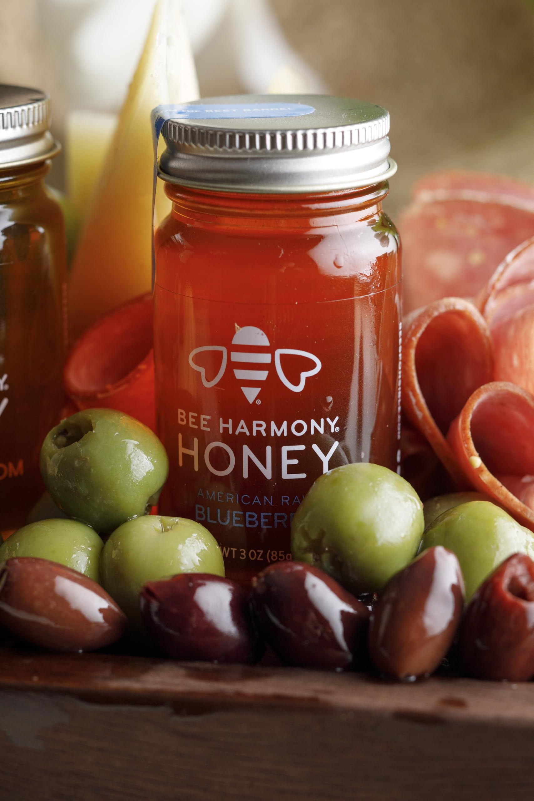 Bee Harmony Rare Varietals Honey Flight, Mini Honey Gift Set, 4 Jars, 3 OZ Each, Premium, Raw (Acacia, Buckwheat, Blueberry Blossom, Orange Blossom)