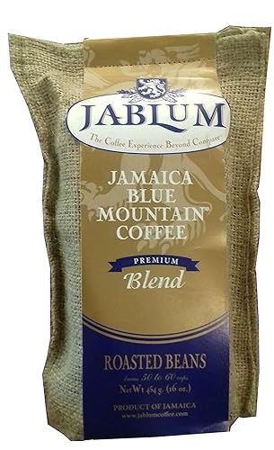 Jamaica Blue Mountain Premium Blend Whole Beans Coffee- (16oz)