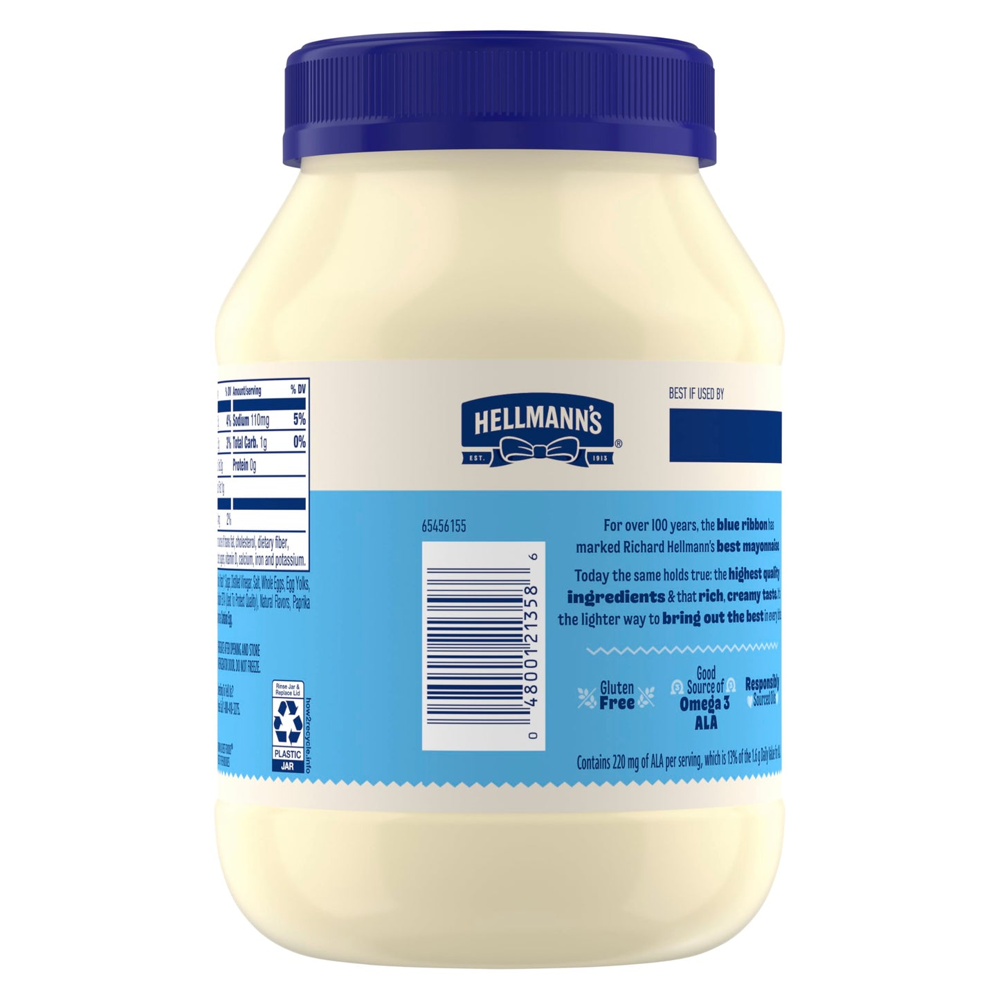 Hellmann's Light Mayonnaise For A Creamy Condiment for Sandwiches and Simple Meals Light Mayo Made With 100% Cage-Free Eggs 30 oz
