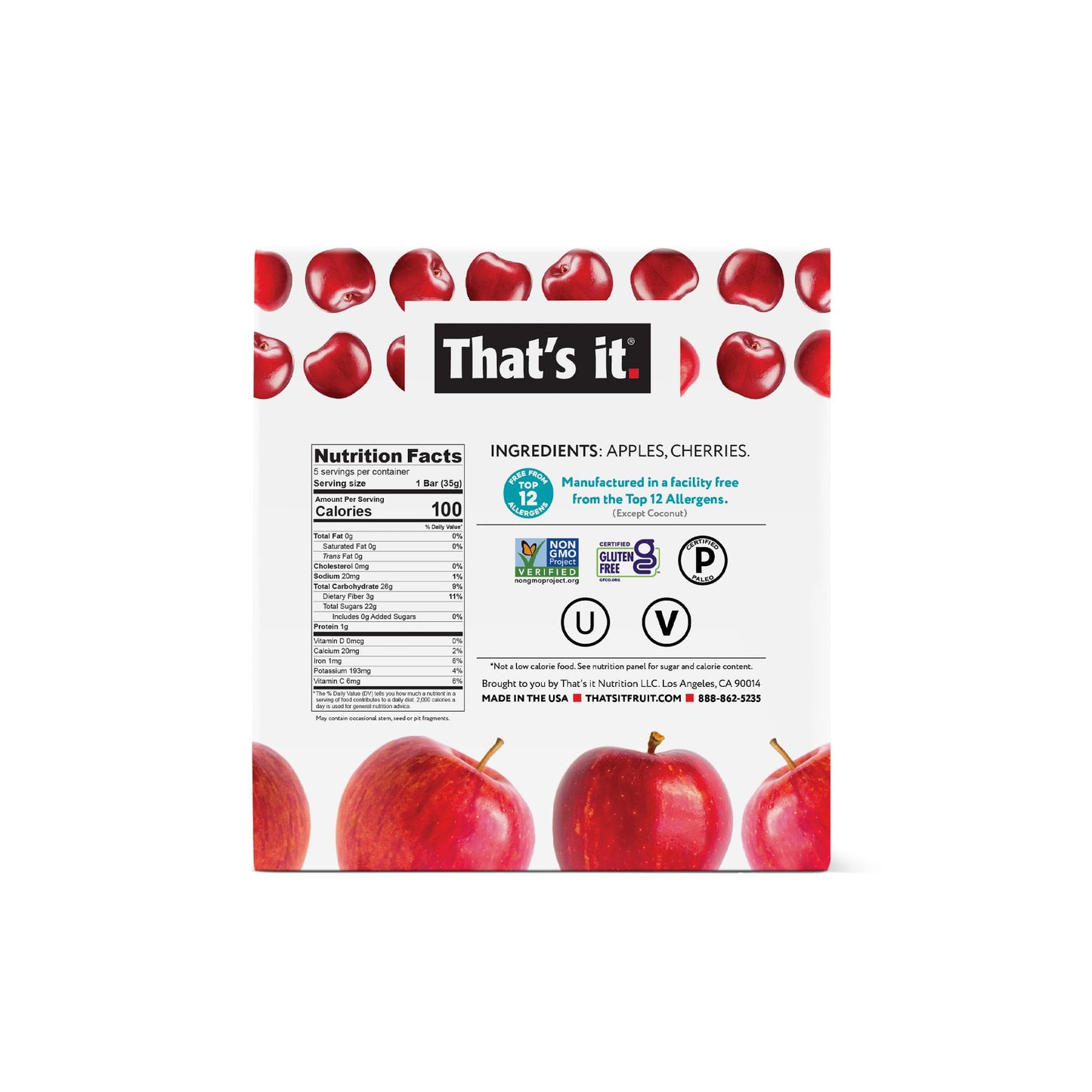 That's it Apple and Pineapple Fruit Bar 1.2ozx5ct ( total 6oz)