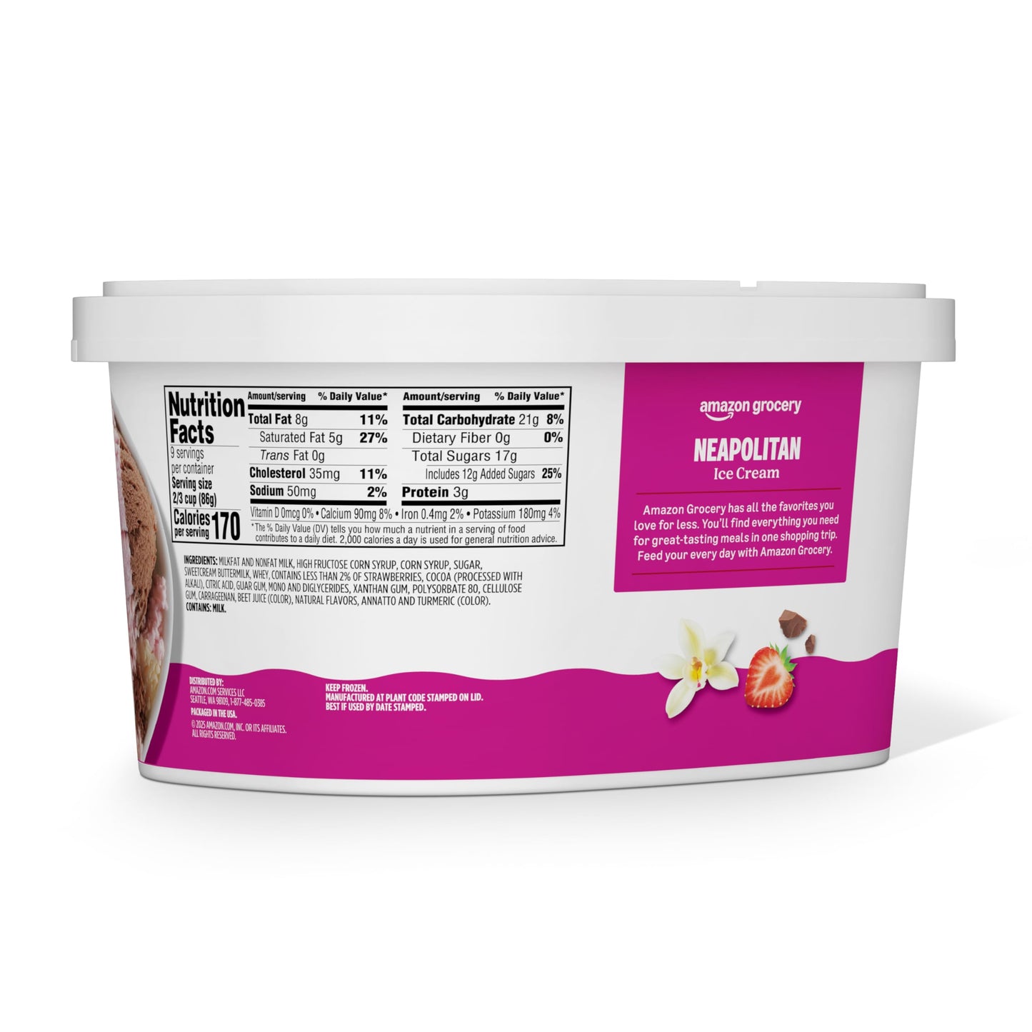 Amazon Grocery, Neapolitan Ice Cream, 48 Fl Oz